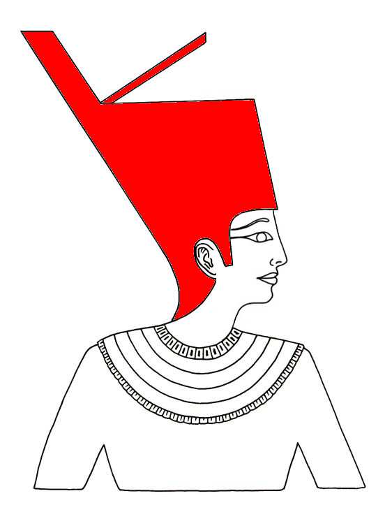 2c - Desheret : La couronne rouge; symbole royal de la Basse Egypte.